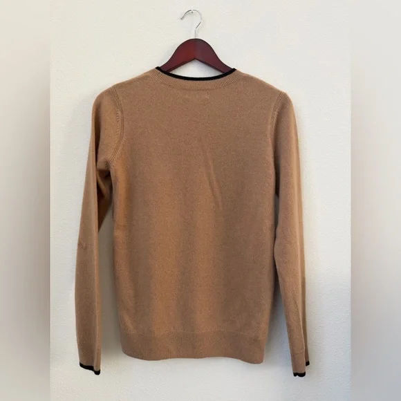 Vintage Neiman Marcus 100% Cashmere "Saturday" Cream Brown Sweater Size S (FLAW) - Picture 2 of 8
